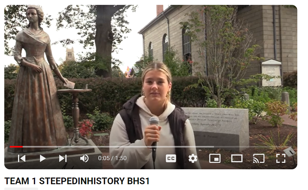 A still image from Team 1s video: Steeped in History.