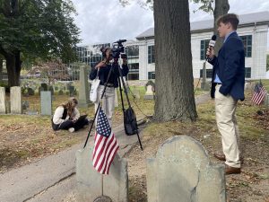 Stand up by WB student in Quincy cemetary